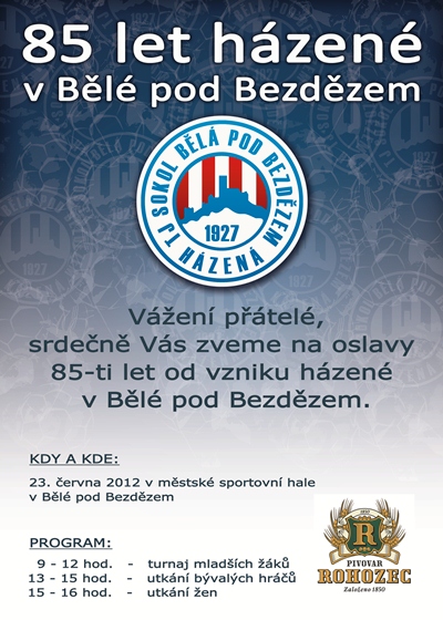 85. let házené v Bělé pod Bezdězem