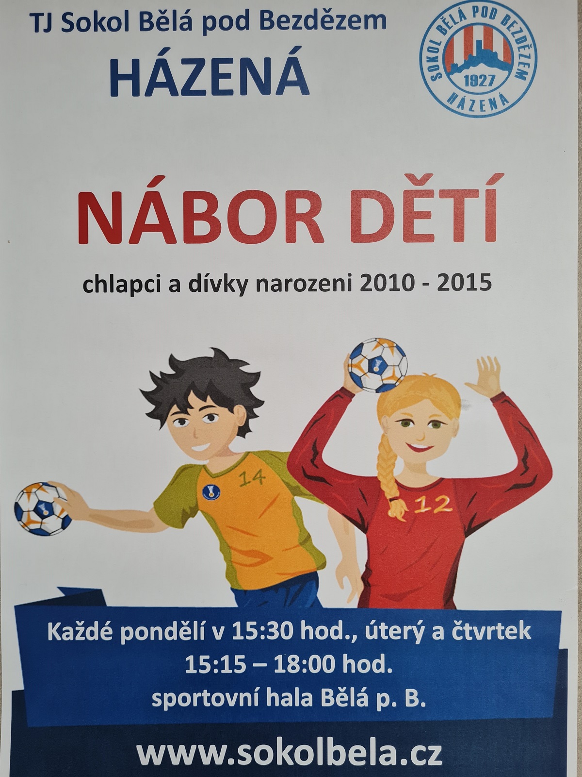 Celoroční nábor chlapců a dívek do oddílu házené